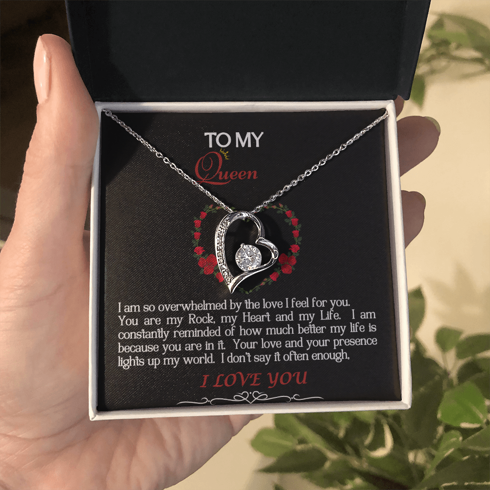 Forever Love Necklace/My Queen/Blk White