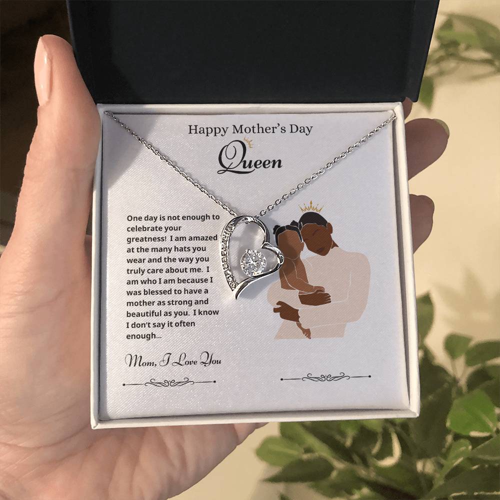 Happy Mother's Day Queen Forever Love Necklace White 2