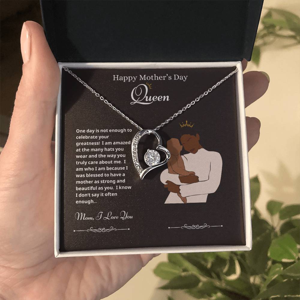 Happy Mother's Day Queen Forever Love Necklace Black 3