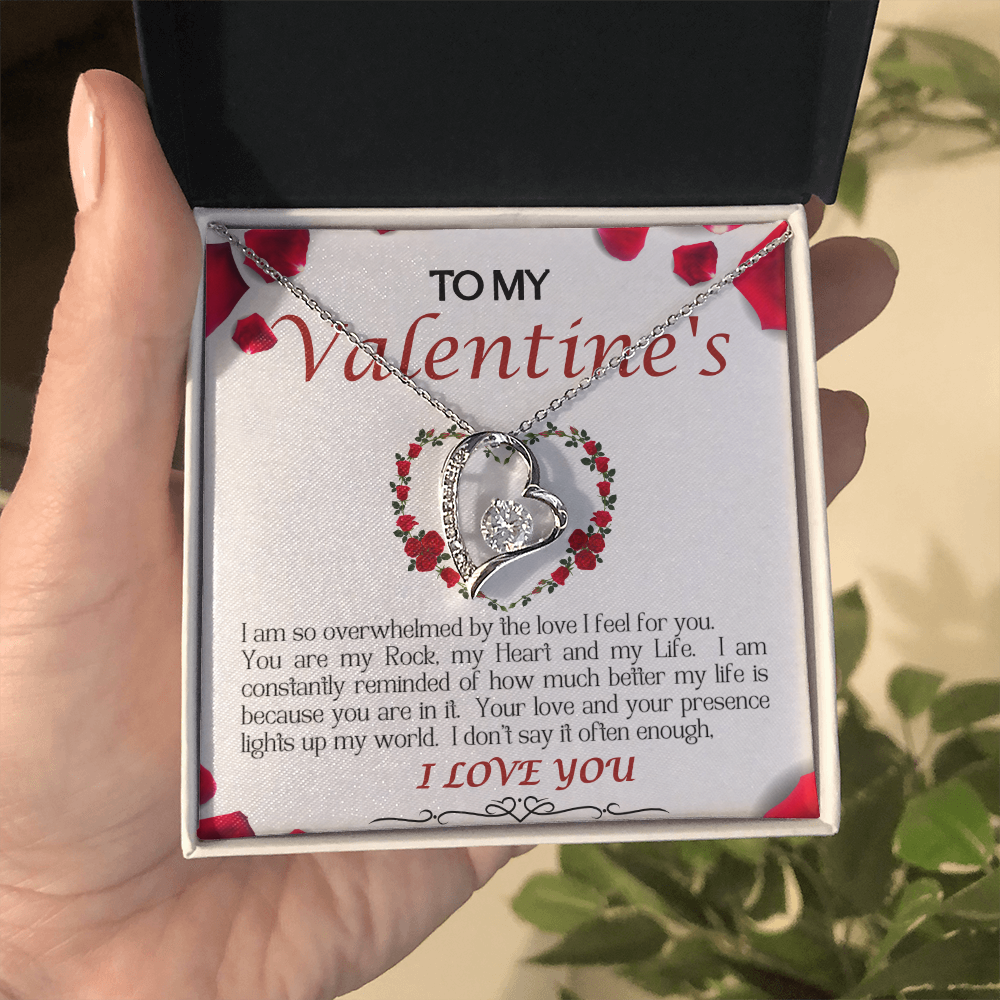 Forever Love Necklace/My Valentine/White Rose