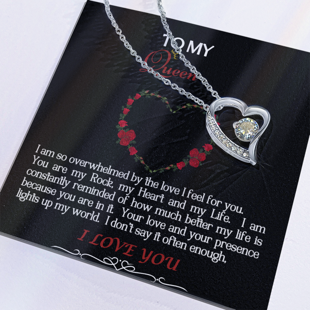 Forever Love Necklace/My Queen/Blk White