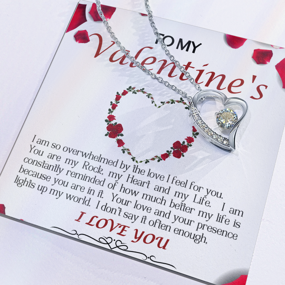 Forever Love Necklace/My Valentine/White Rose