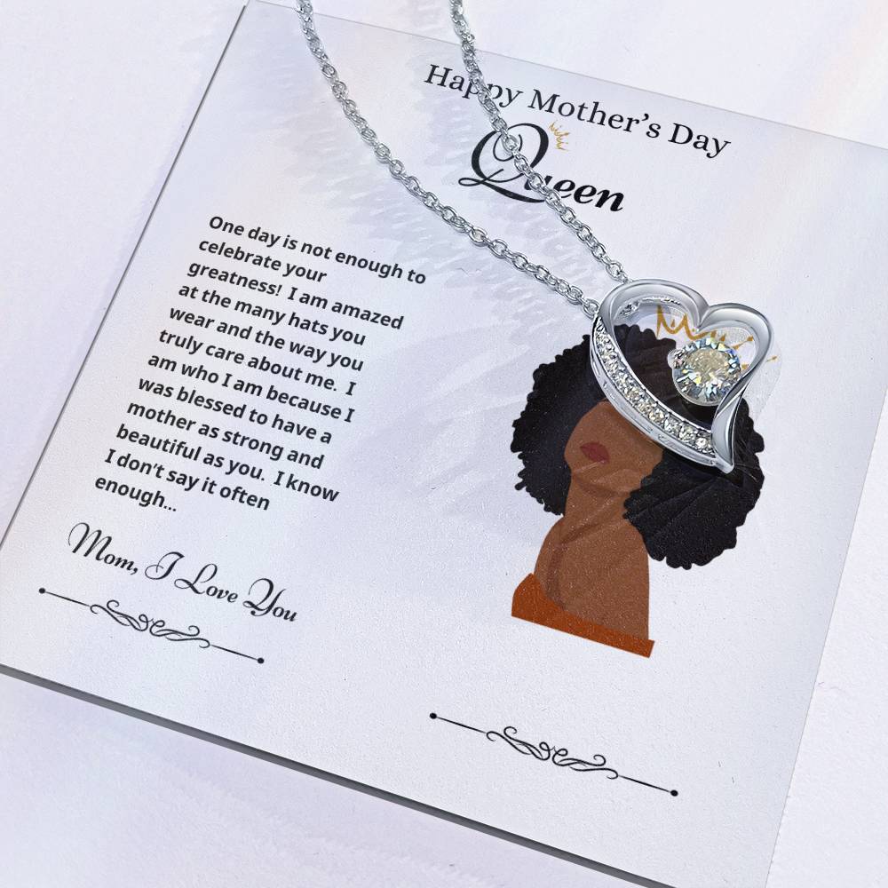 Happy Mother's Day Queen Forever Love Necklace White 2