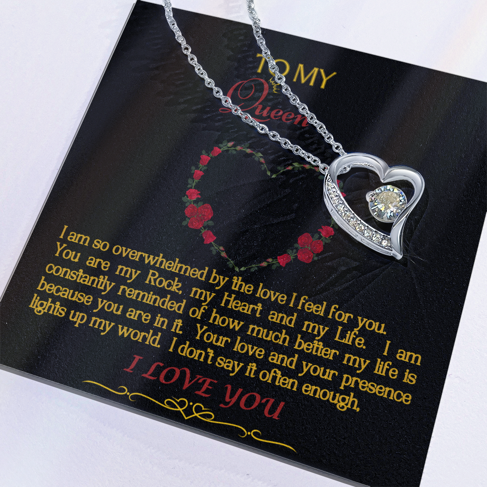 Forever Love Necklace/My Queen/Blk Gold