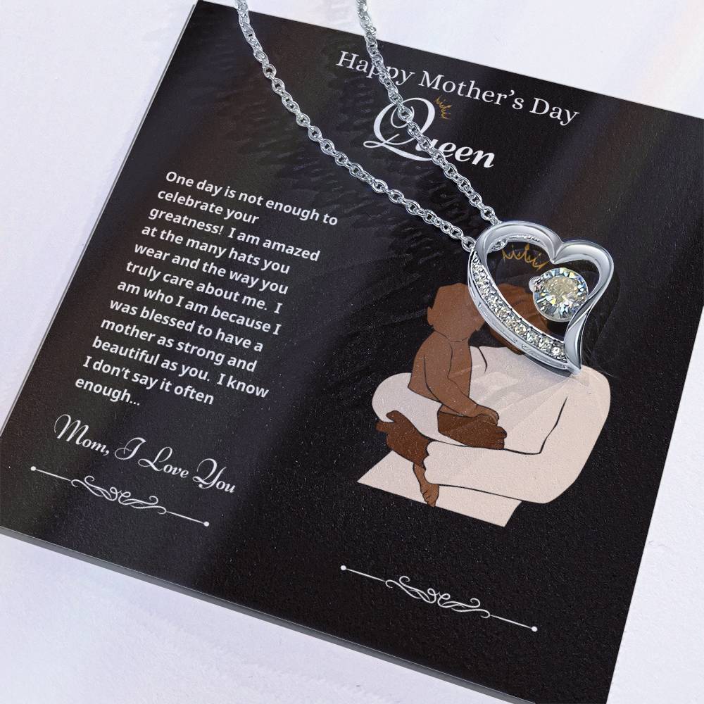 Happy Mother's Day Queen Forever Love Necklace Black 3
