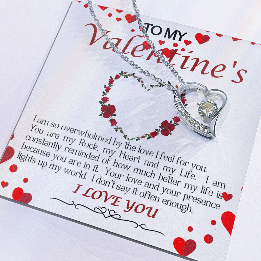Forever Love Necklace/My Valentine/White Heart