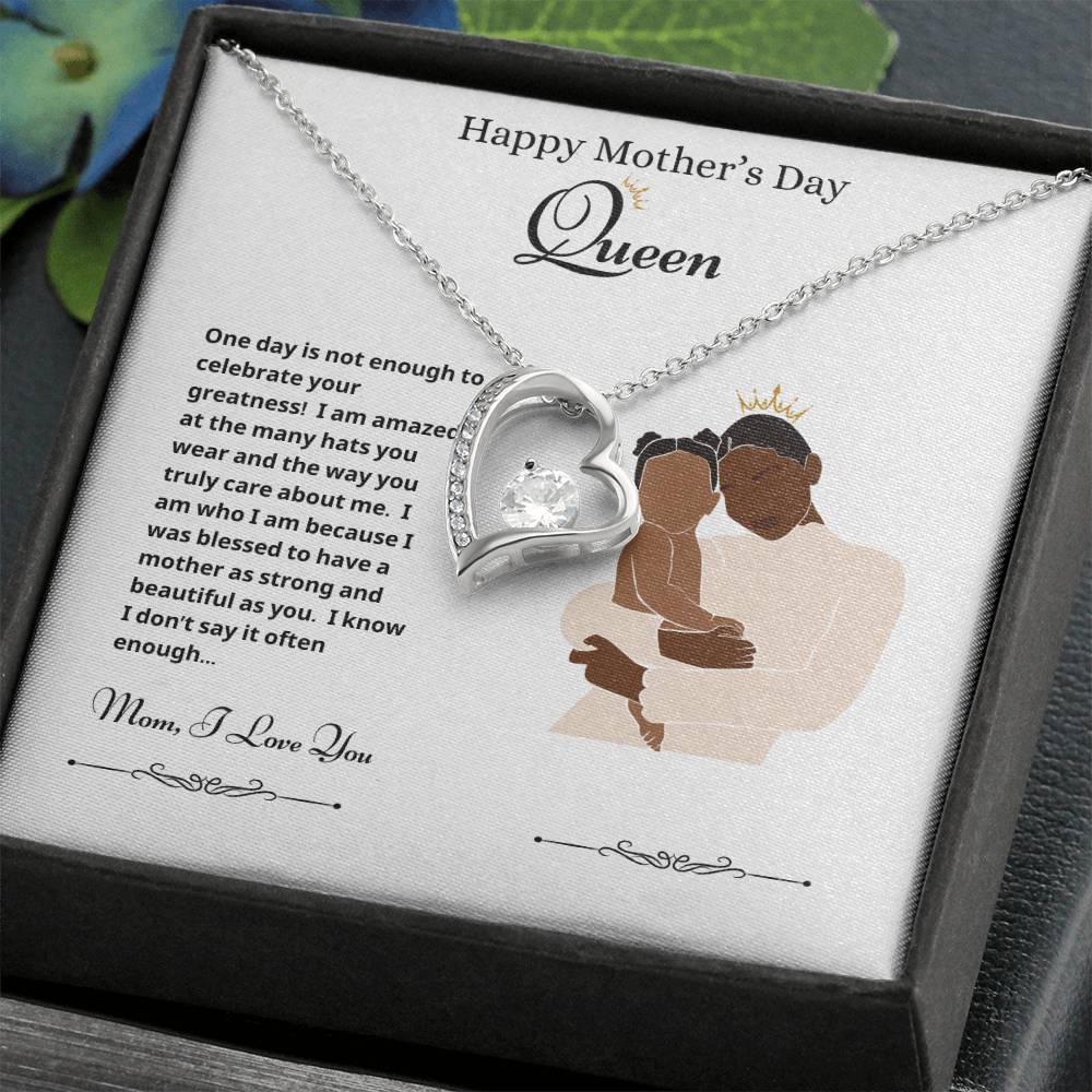 Happy Mother's Day Queen Forever Love Necklace White 2