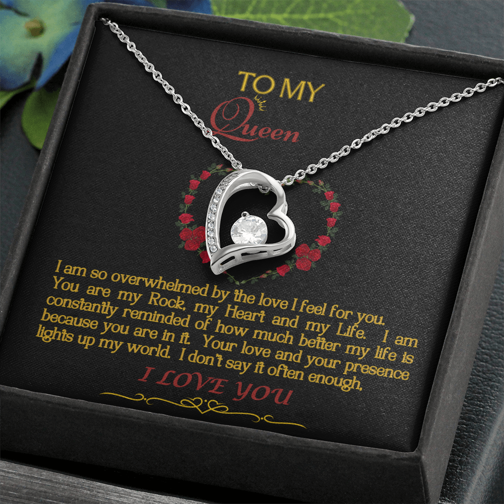 Forever Love Necklace/My Queen/Blk Gold