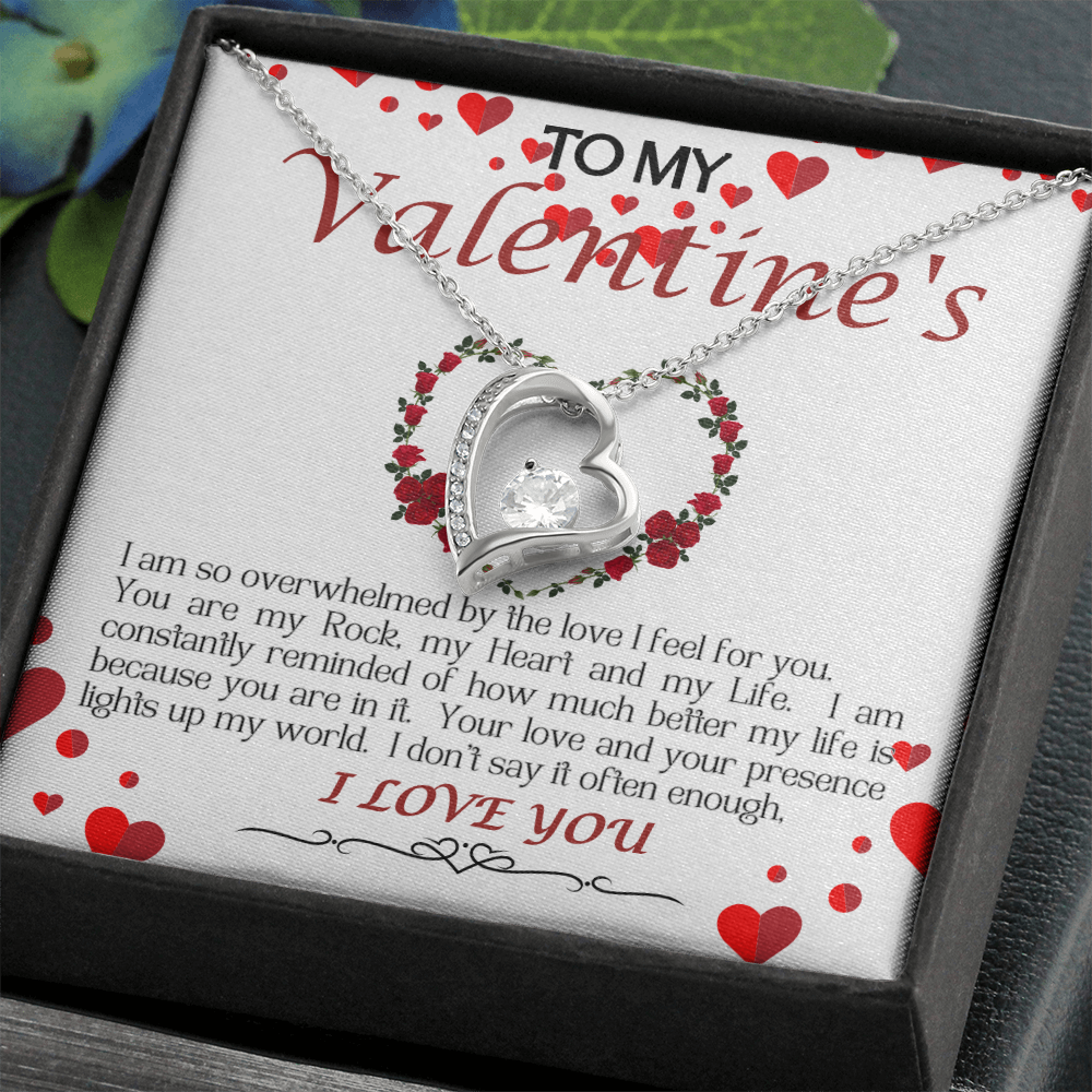 Forever Love Necklace/My Valentine/White Heart
