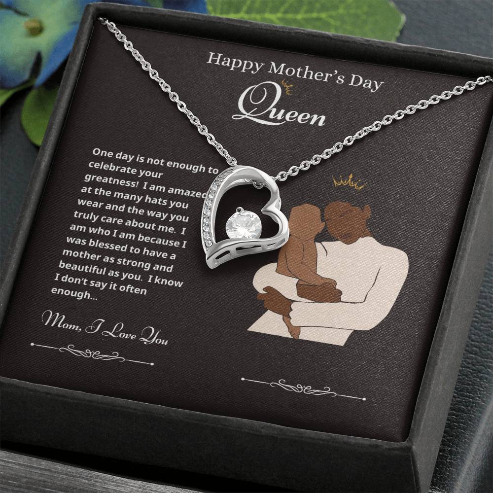 Happy Mother's Day Queen Forever Love Necklace Black 3