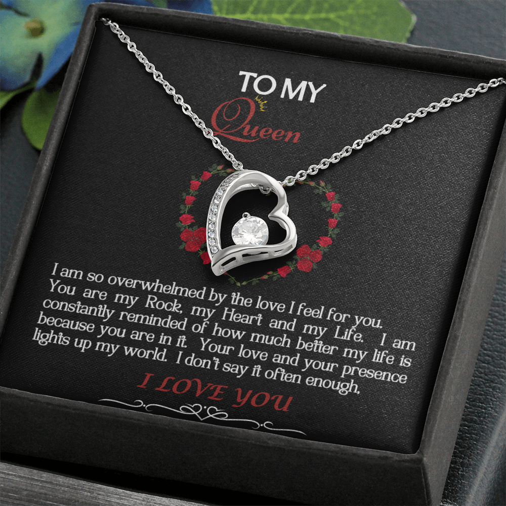 Forever Love Necklace/My Queen/Blk White