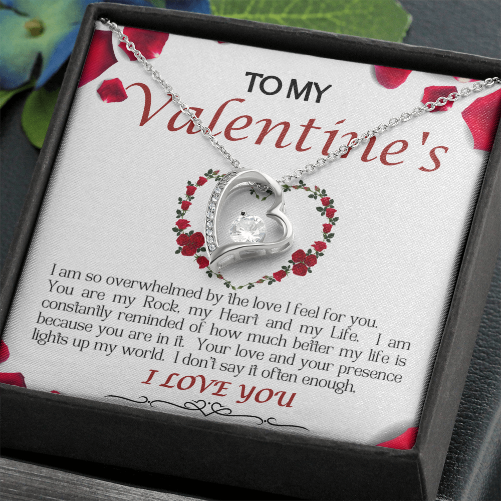 Forever Love Necklace/My Valentine/White Rose
