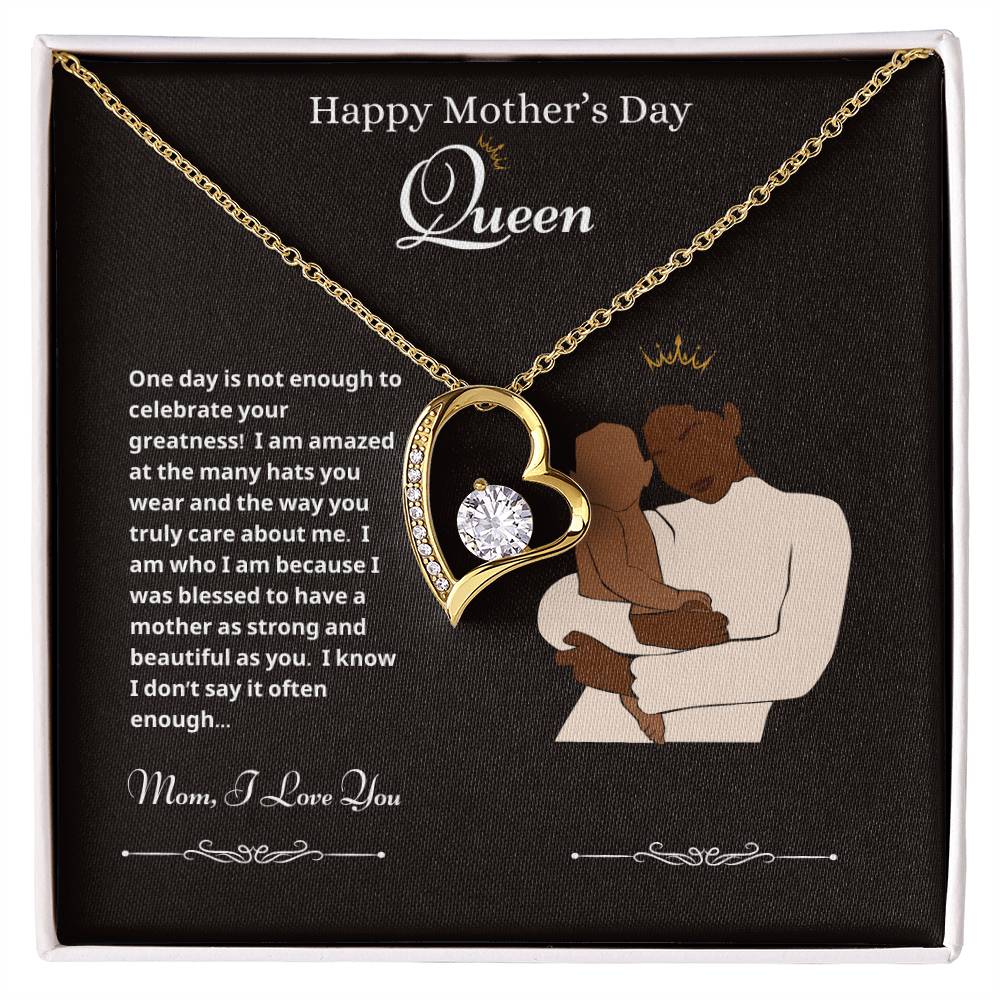 Happy Mother's Day Queen Forever Love Necklace Black 3