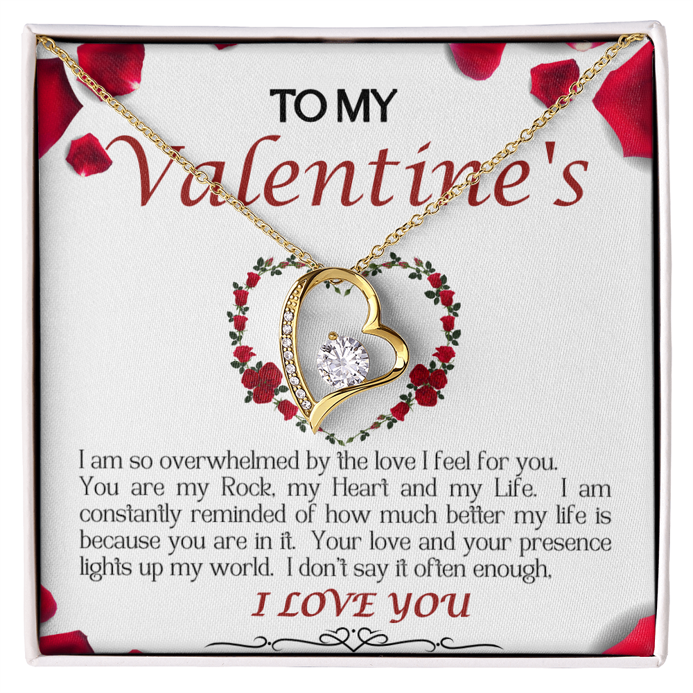 Forever Love Necklace/My Valentine/White Rose