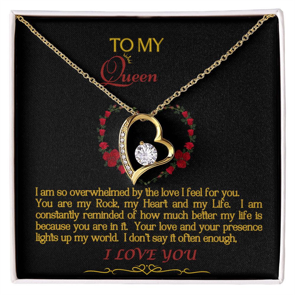 Forever Love Necklace/My Queen/Blk Gold