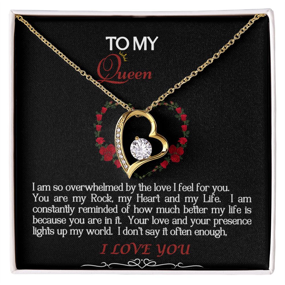 Forever Love Necklace/My Queen/Blk White