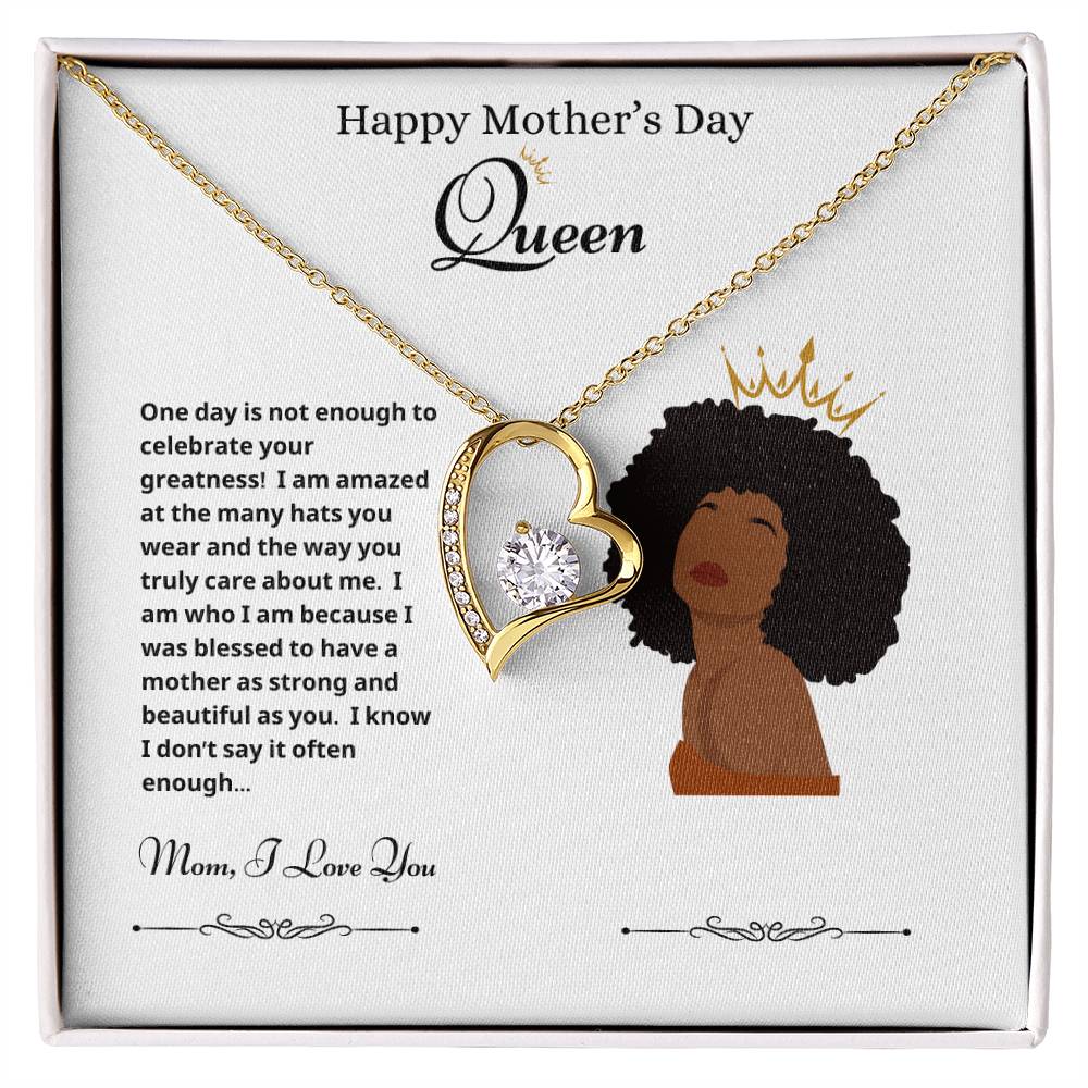 Happy Mother's Day Queen Forever Love Necklace White 2