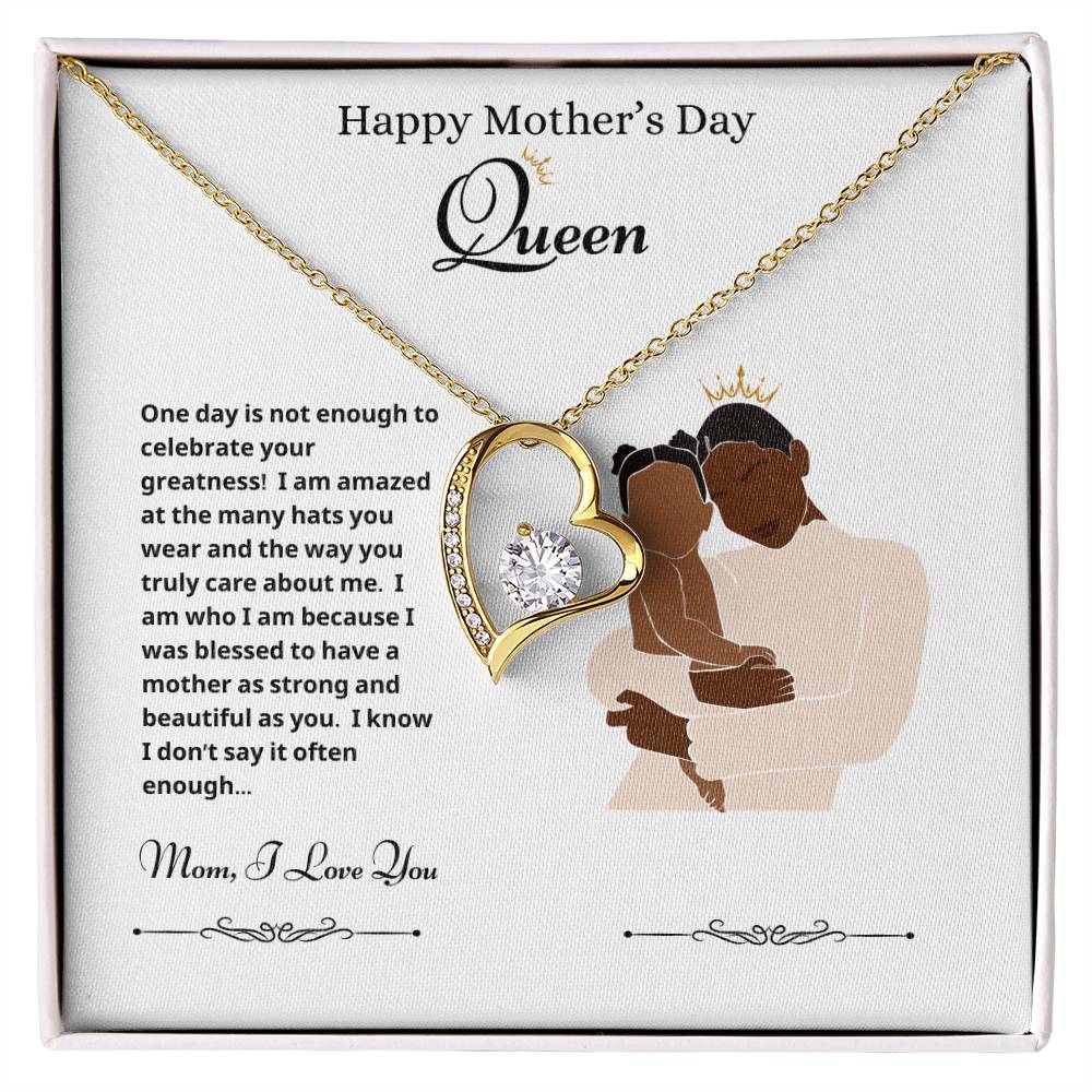 Happy Mother's Day Queen Forever Love Necklace White 2