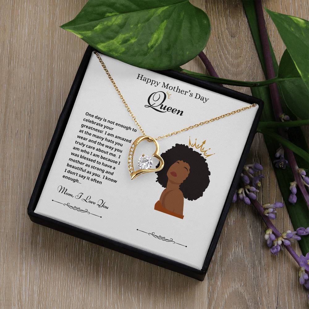 Happy Mother's Day Queen Forever Love Necklace White 2