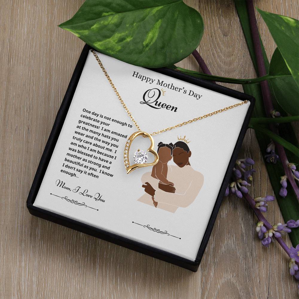 Happy Mother's Day Queen Forever Love Necklace White 2