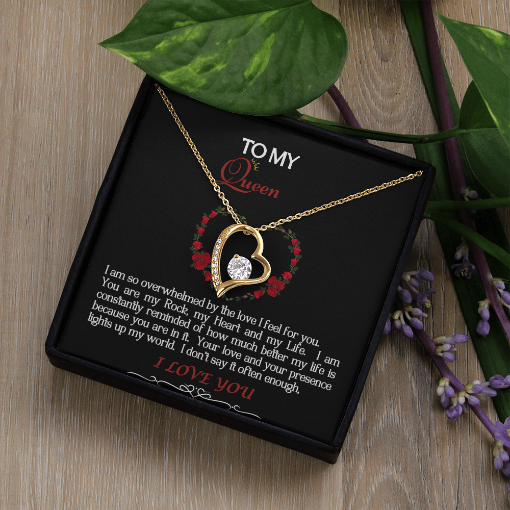 Forever Love Necklace/My Queen/Blk White