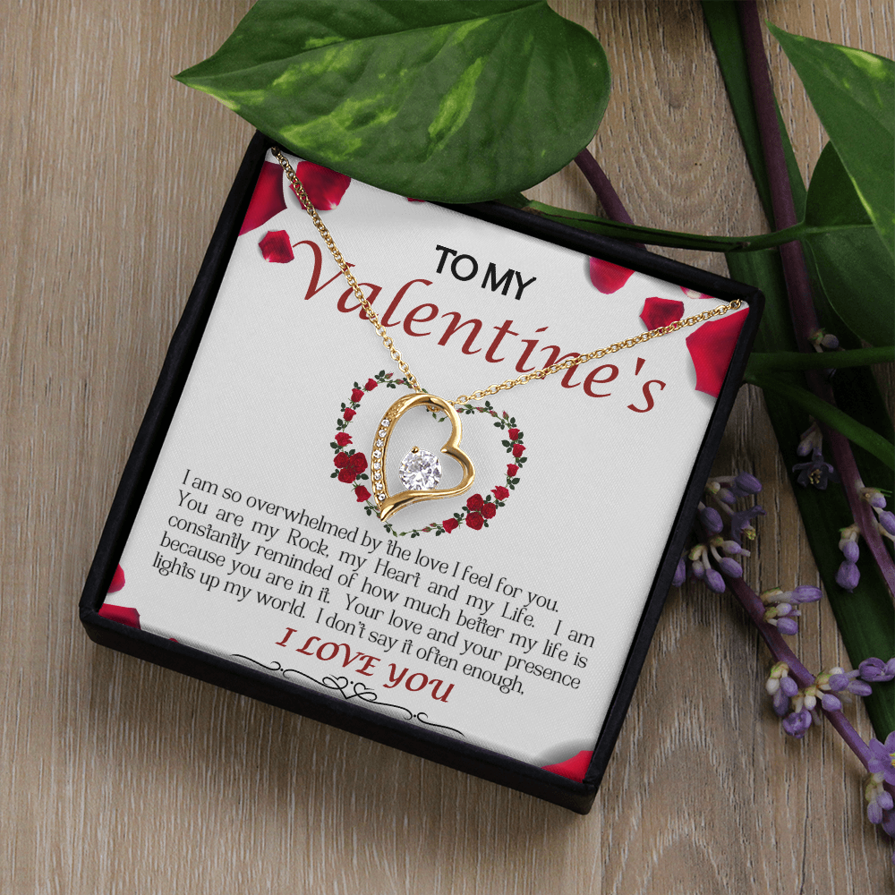Forever Love Necklace/My Valentine/White Rose