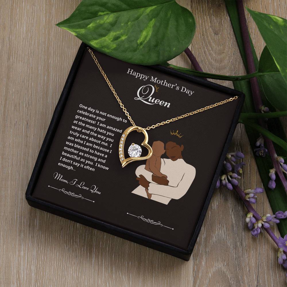 Happy Mother's Day Queen Forever Love Necklace Black 3