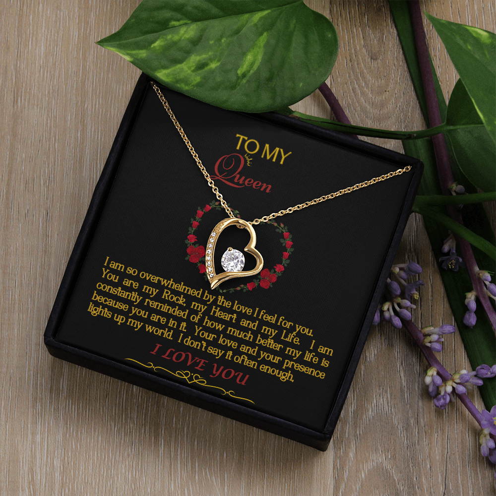 Forever Love Necklace/My Queen/Blk Gold