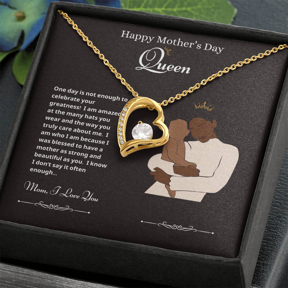 Happy Mother's Day Queen Forever Love Necklace Black 3
