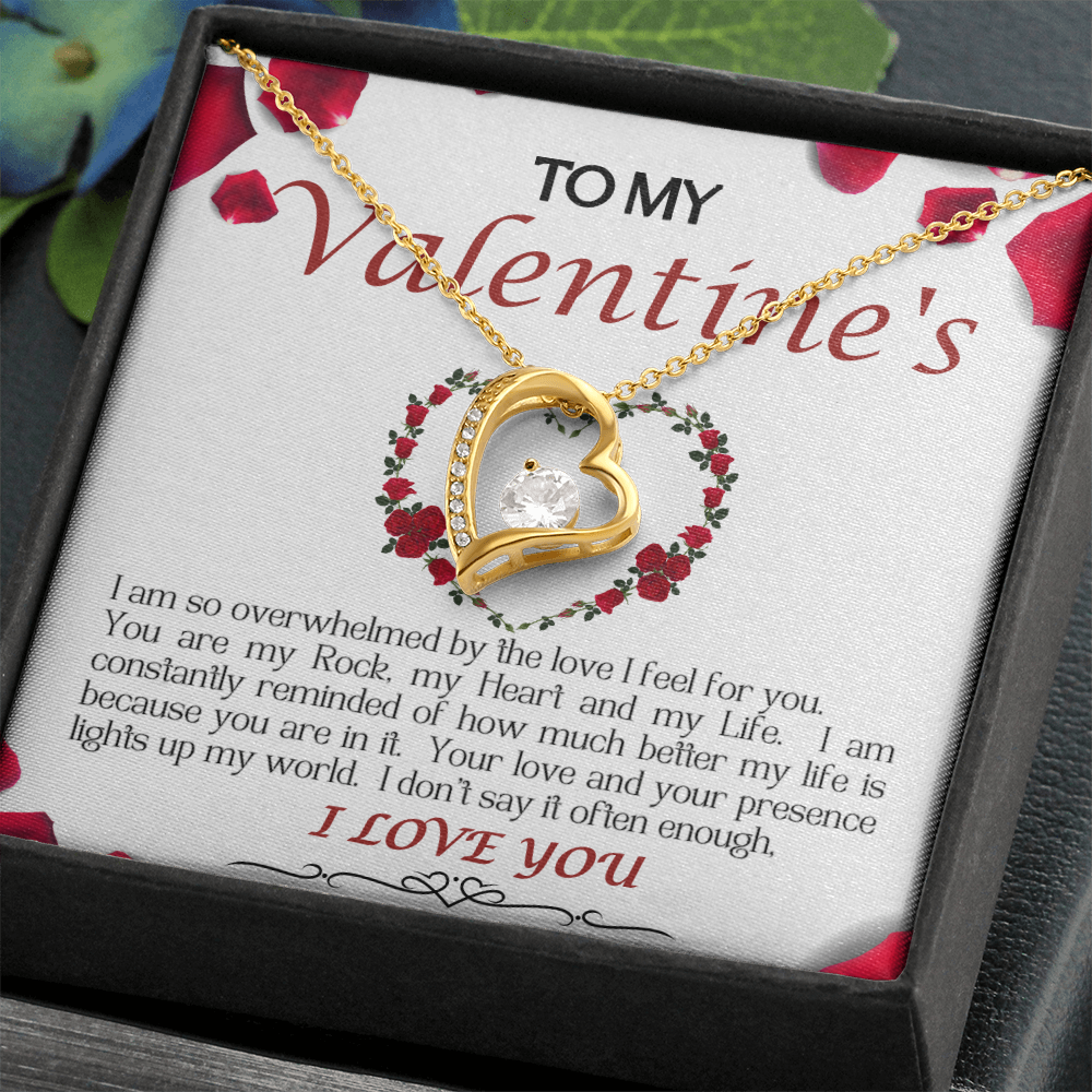 Forever Love Necklace/My Valentine/White Rose