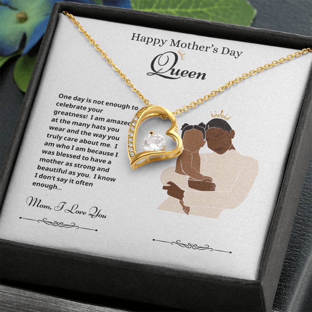 Happy Mother's Day Queen Forever Love Necklace White 2