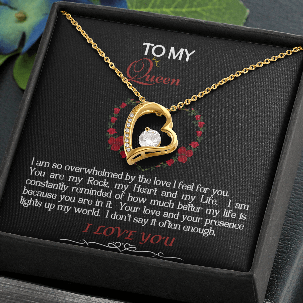 Forever Love Necklace/My Queen/Blk White