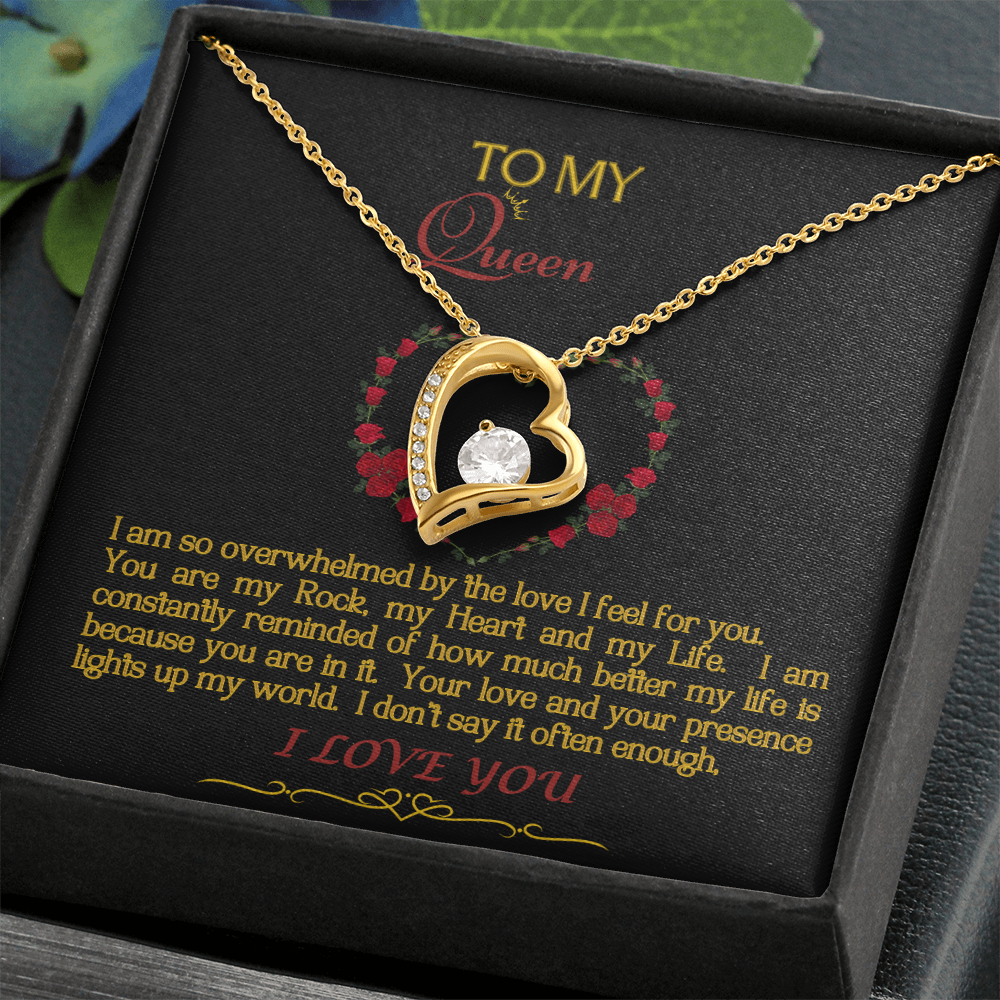 Forever Love Necklace/My Queen/Blk Gold