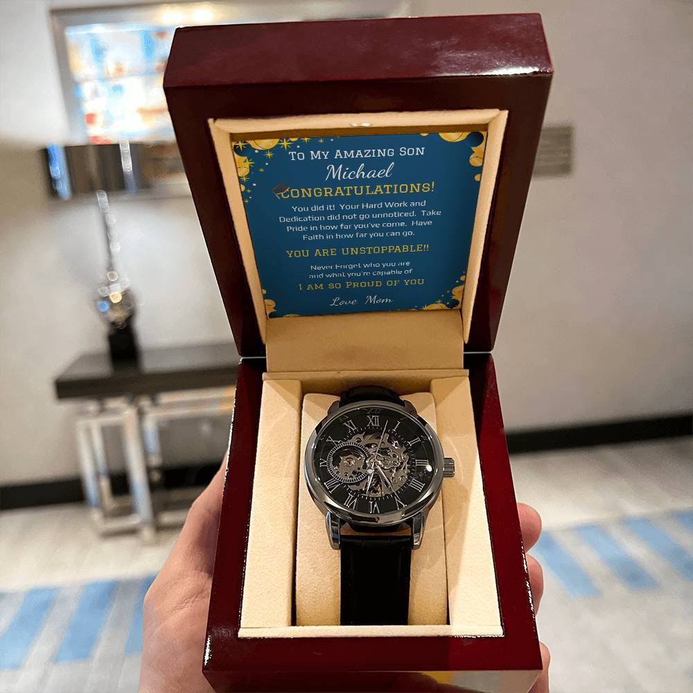 Men's Openwork Watch + MC - Son's Graduation