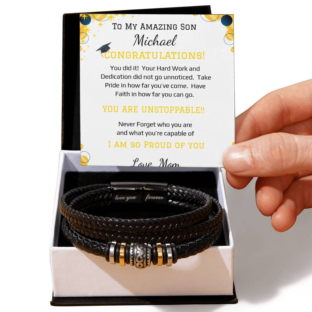Son's Graduation - Love You Forever Bracelet