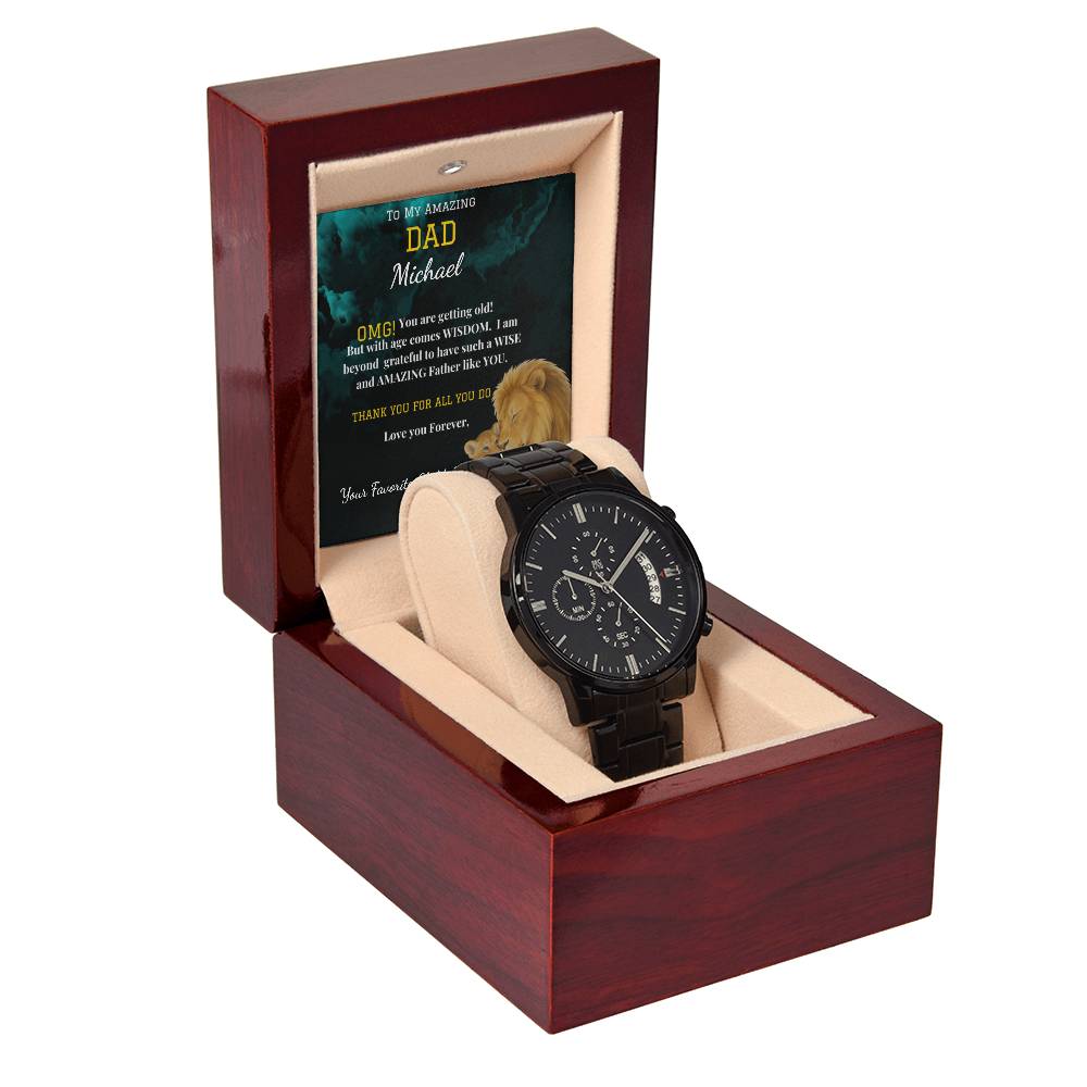 Amazing Dad- Black Chronograph Watch
