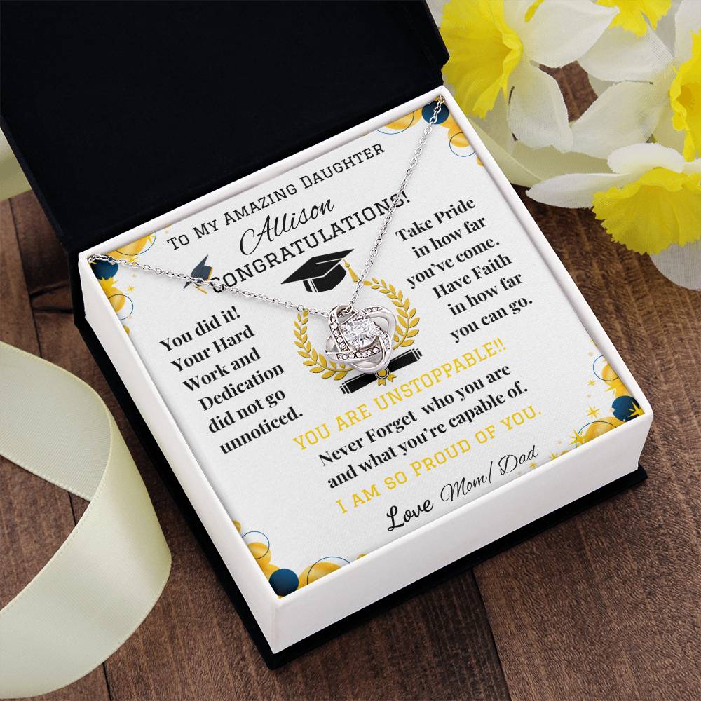To My Amazing Daughter - Love Knot Necklace - Graduation