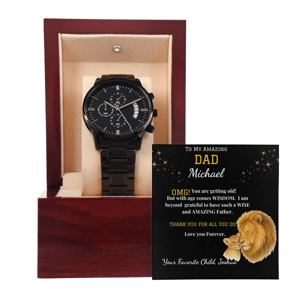 Amazing Dad- Black Chronograph Watch