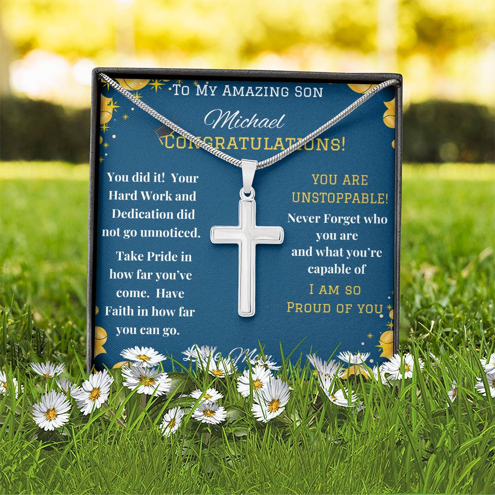 Stainless Cross Necklace - You're Unstoppable