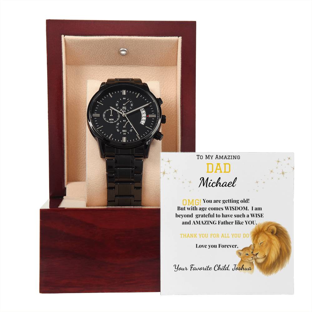 Amazing Dad- Black Chronograph Watch