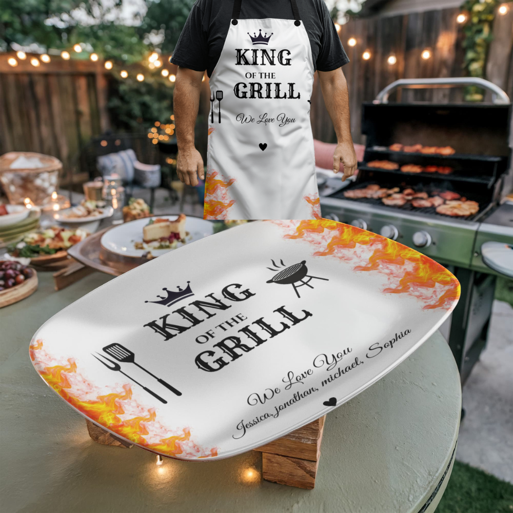 King of the Grill/ Best Flippin Dad BBQ Platter and Apron