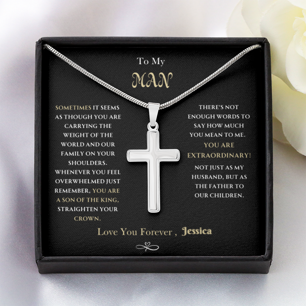 To My Man - Cross Necklace