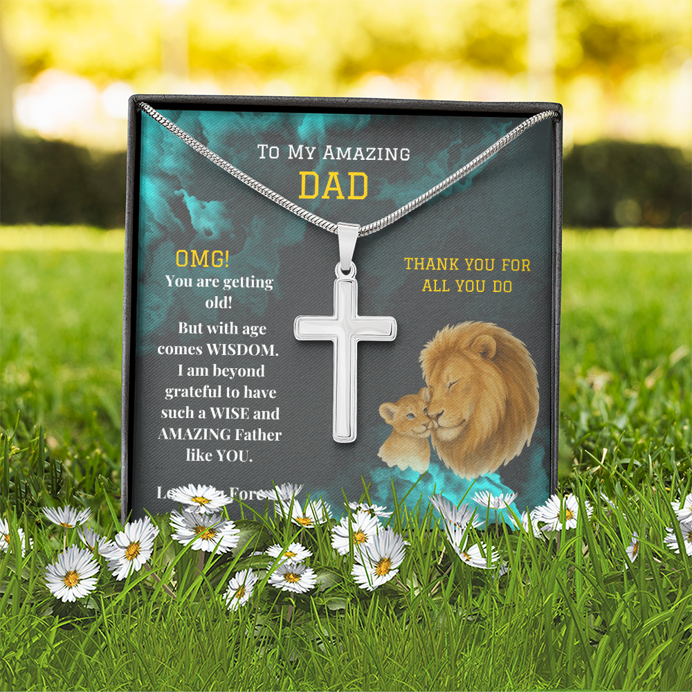 Stainless Cross Necklace - To My Amazing Dad - OMG!