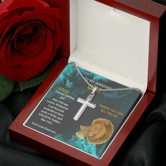 Stainless Cross Necklace - To My Amazing Dad - OMG!