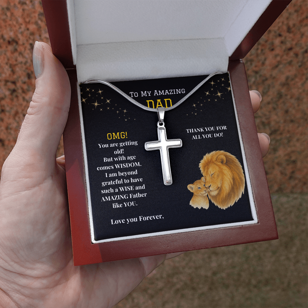 Stainless Cross Necklace - To My Amazing Dad - OMG!