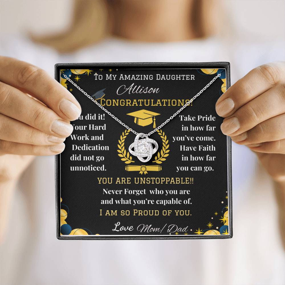 To My Amazing Daughter - Love Knot Necklace - Graduation