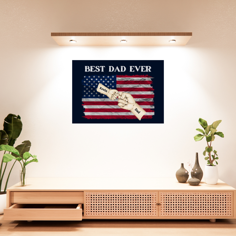 Best Dad Ever/ Fist Bump/Landscape Canvas