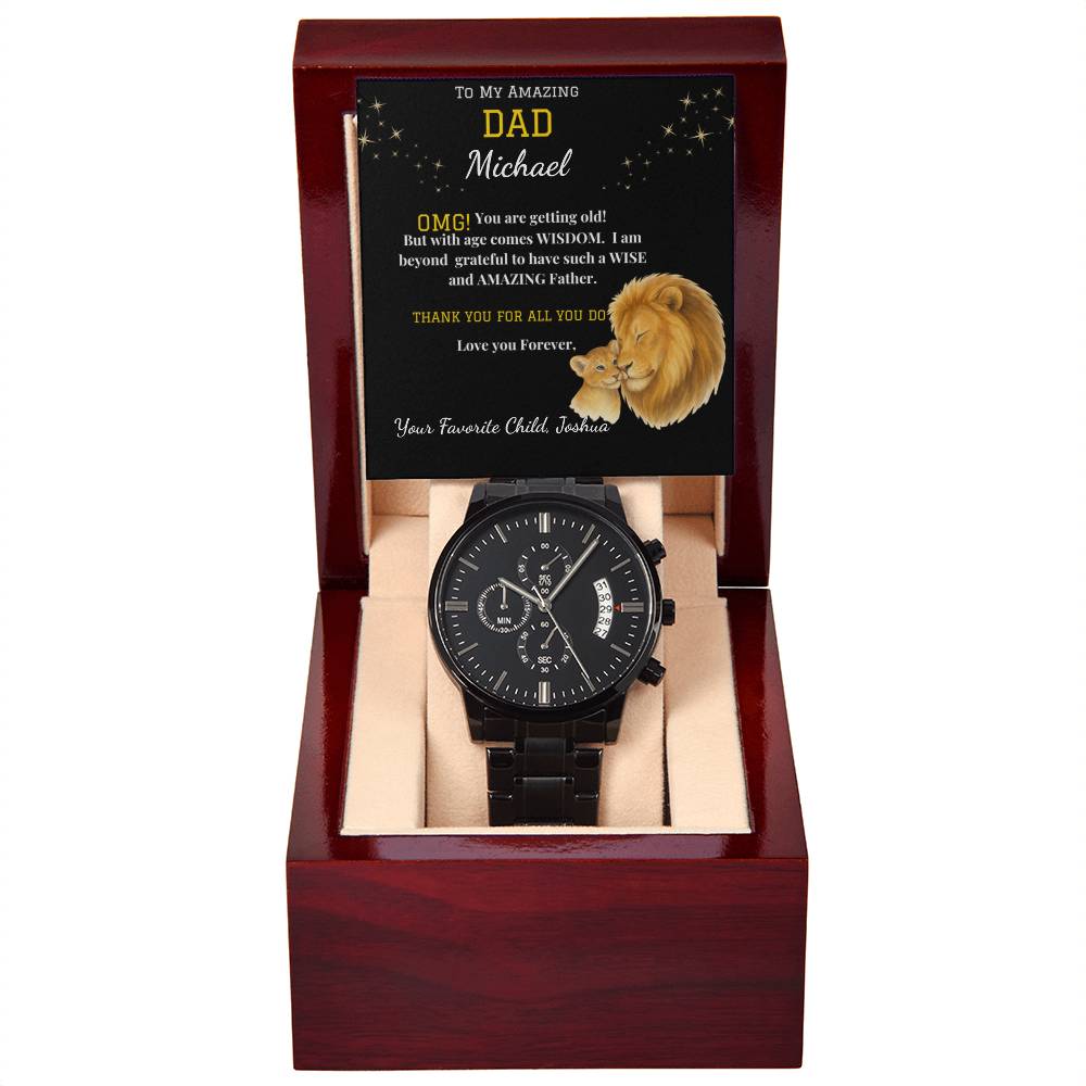 Amazing Dad- Black Chronograph Watch
