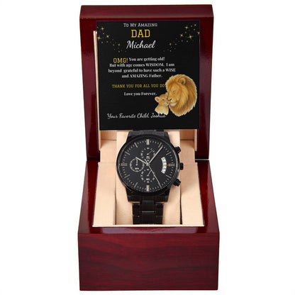 Amazing Dad- Black Chronograph Watch