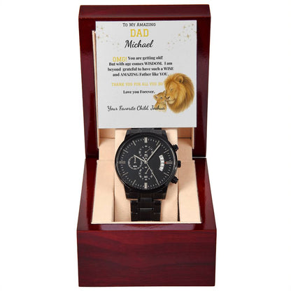 Amazing Dad- Black Chronograph Watch